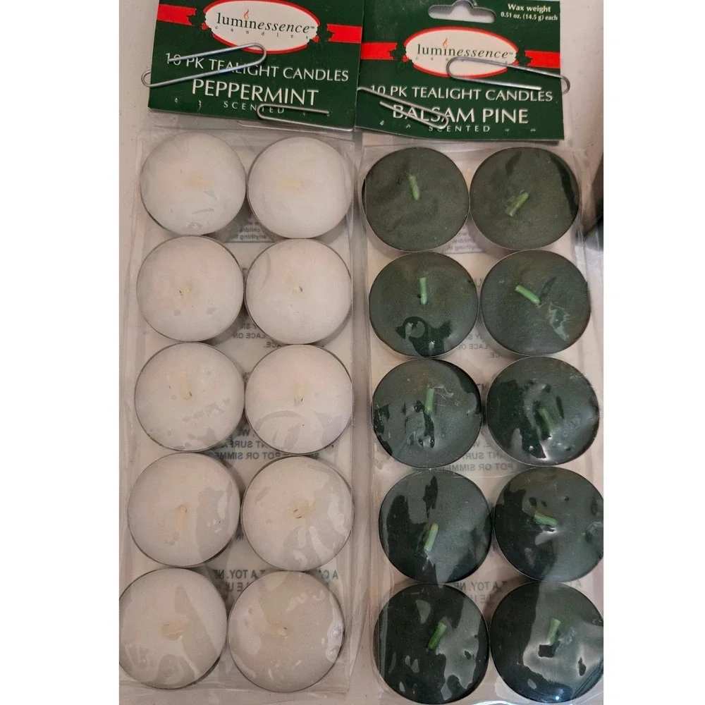 Holiday Candle Lot Wax Melts, Tea‎ Lights, & Votives - Balsam Pine Peppermint